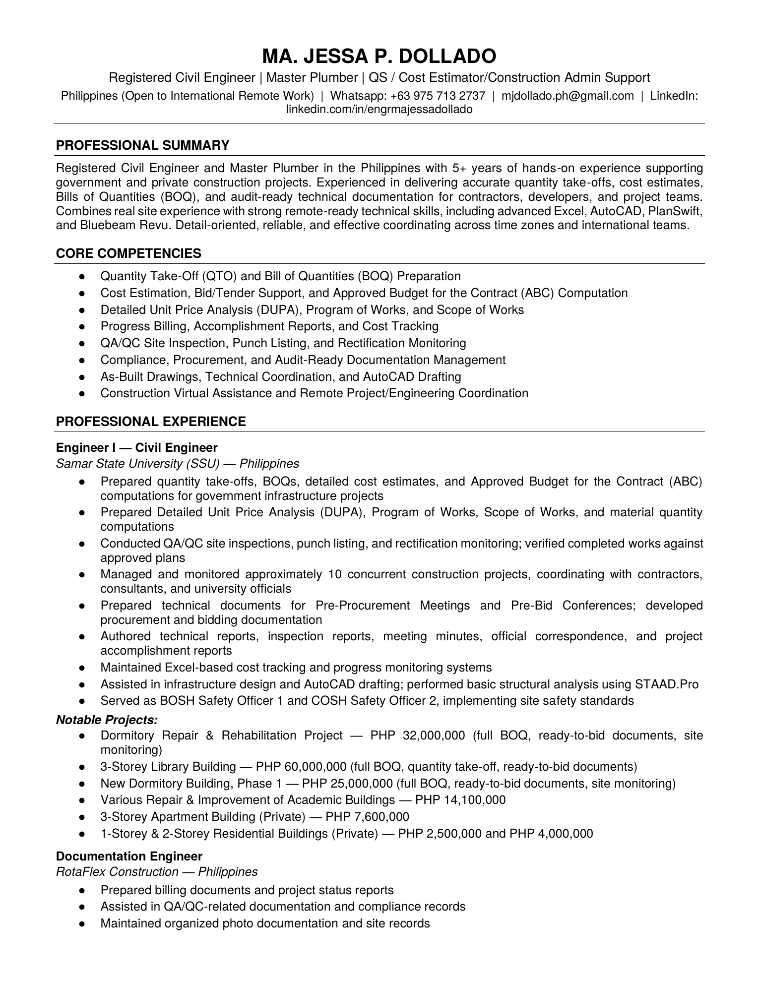 Resume page 1